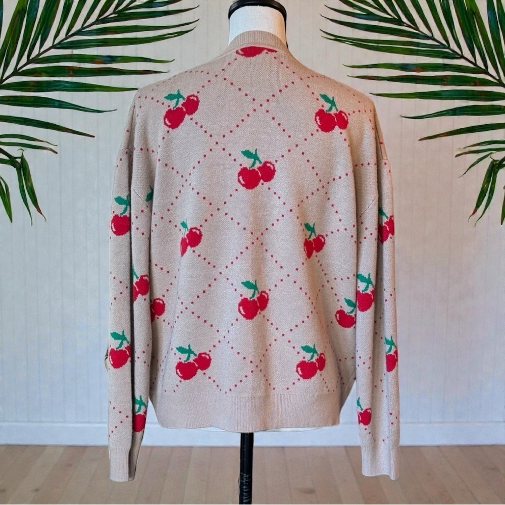 99 Jane Street Cherry Print Cardigan Sweater Medium NWOT - Teacher | Preschool - Picture 4 of 14